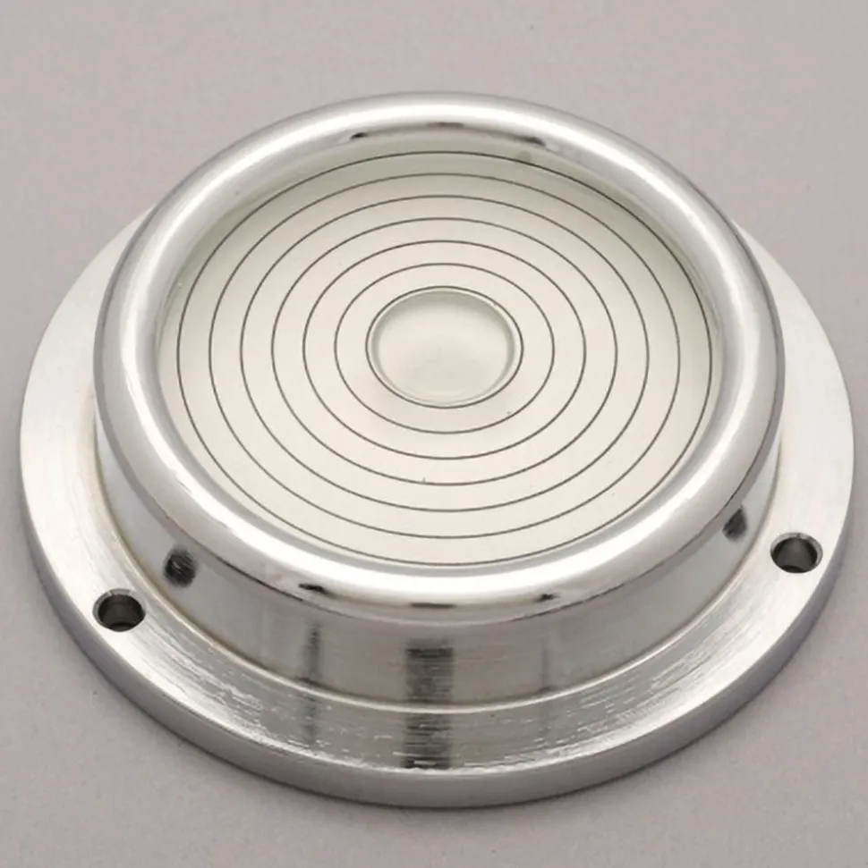 2-3/4" Base Dia x 0.69" Overall Height, 7 Circles, Brass Bull's Eye Circular Level