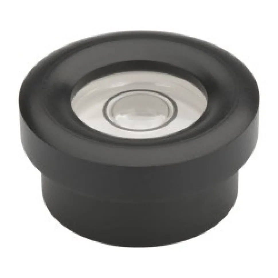 0.734" Base Dia x 0.44" Overall Height, 1 Circle, Brass Bull's Eye Circular Level