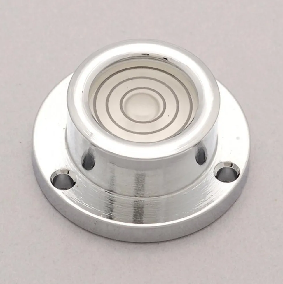 1" Base Dia x 0.44" Overall Height, 3 Circles, Brass Bull's Eye Circular Level