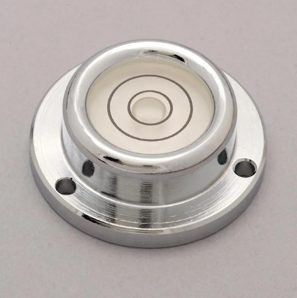 1-7/16" Base Dia x 0.52" Overall Height, 2 Circles, Brass Bull's Eye Circular Level