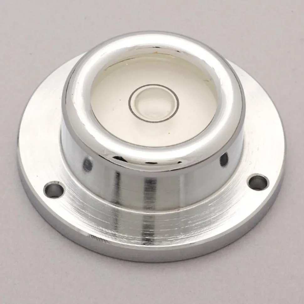 1-3/4" Base Dia x 0.63" Overall Height, 1 Circle, Brass Bull's Eye Circular Level