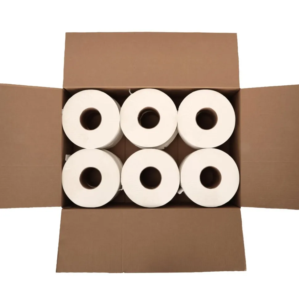 Bathroom Tissue: Recycled Fiber, 2-Ply, White
