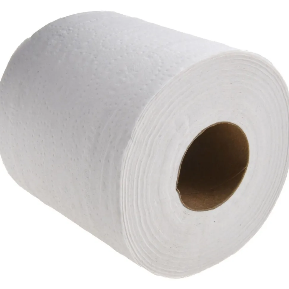 Bathroom Tissue: Standard Roll, Recycled Fiber, 2-Ply, White