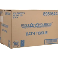 Bathroom Tissue: Standard Roll, Recycled Fiber, 2-Ply, White