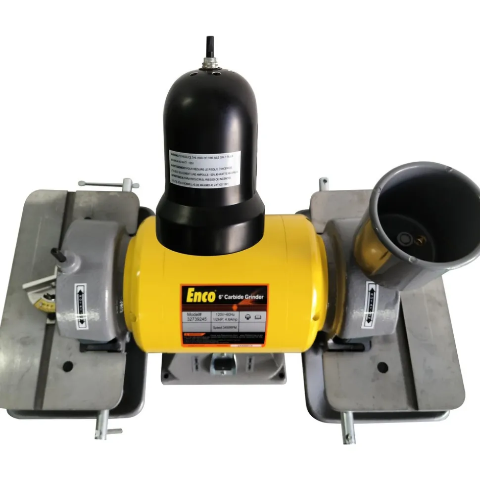 Bench Carbide Grinder: 6" Wheel Dia, 1-1/4" Arbor Hole Dia