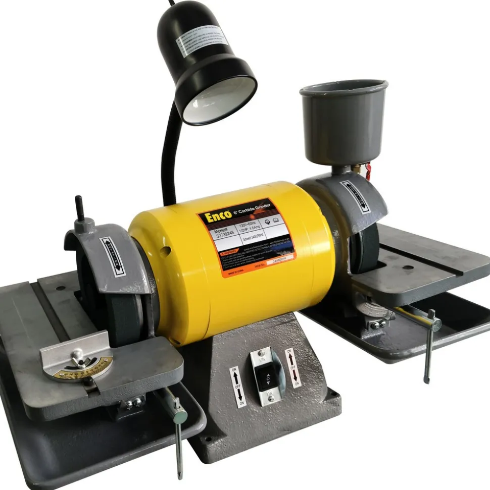 Bench Carbide Grinder: 6" Wheel Dia, 1-1/4" Arbor Hole Dia