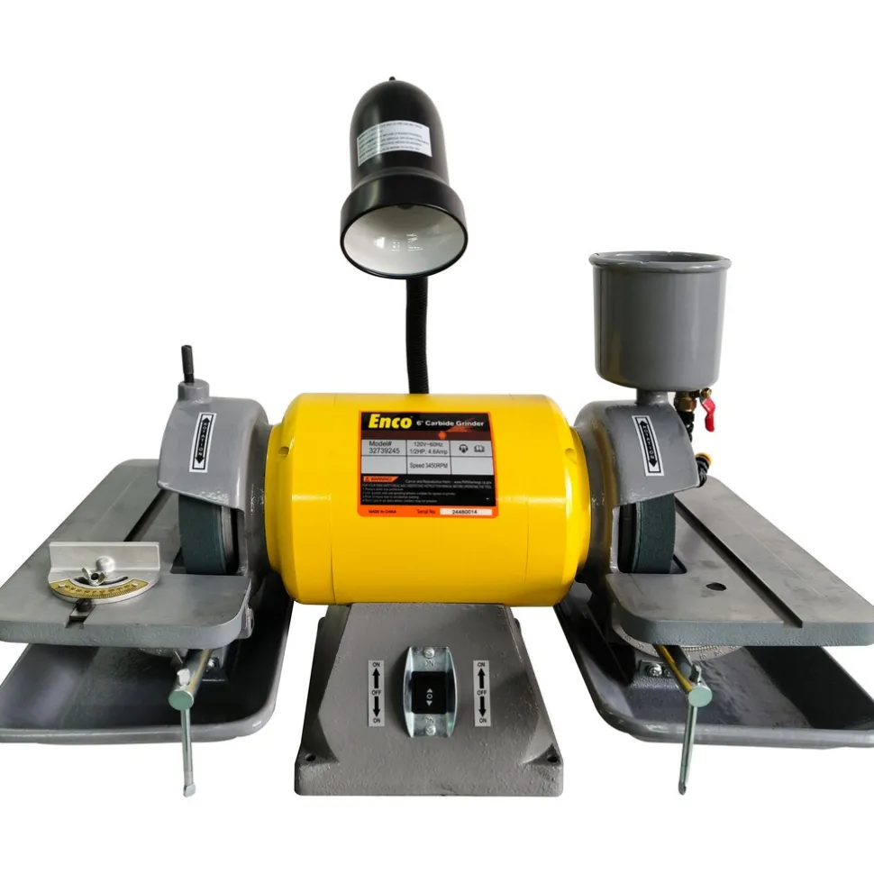 Bench Carbide Grinder: 6" Wheel Dia, 1-1/4" Arbor Hole Dia