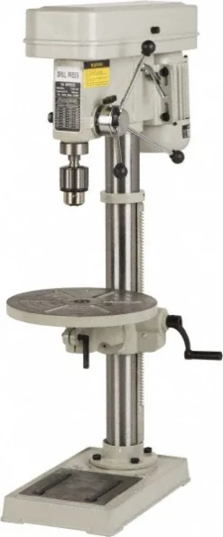 Bench Drill Press: 12.9921" Swing, 3/4 hp, Step Pulley Drive, 115 V, 1 Phase