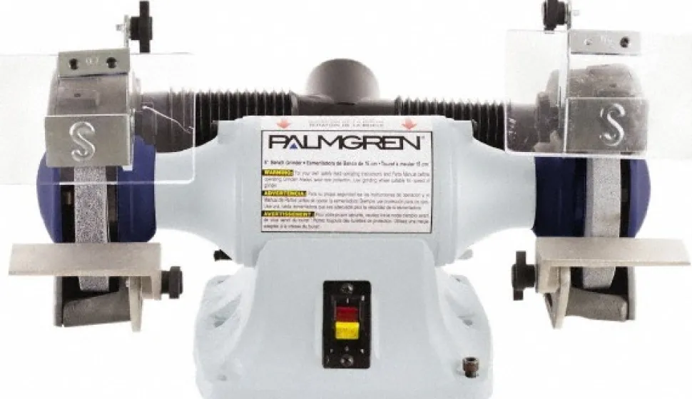 Bench Grinder: 6" Wheel Dia, 1/2" Arbor Hole Dia