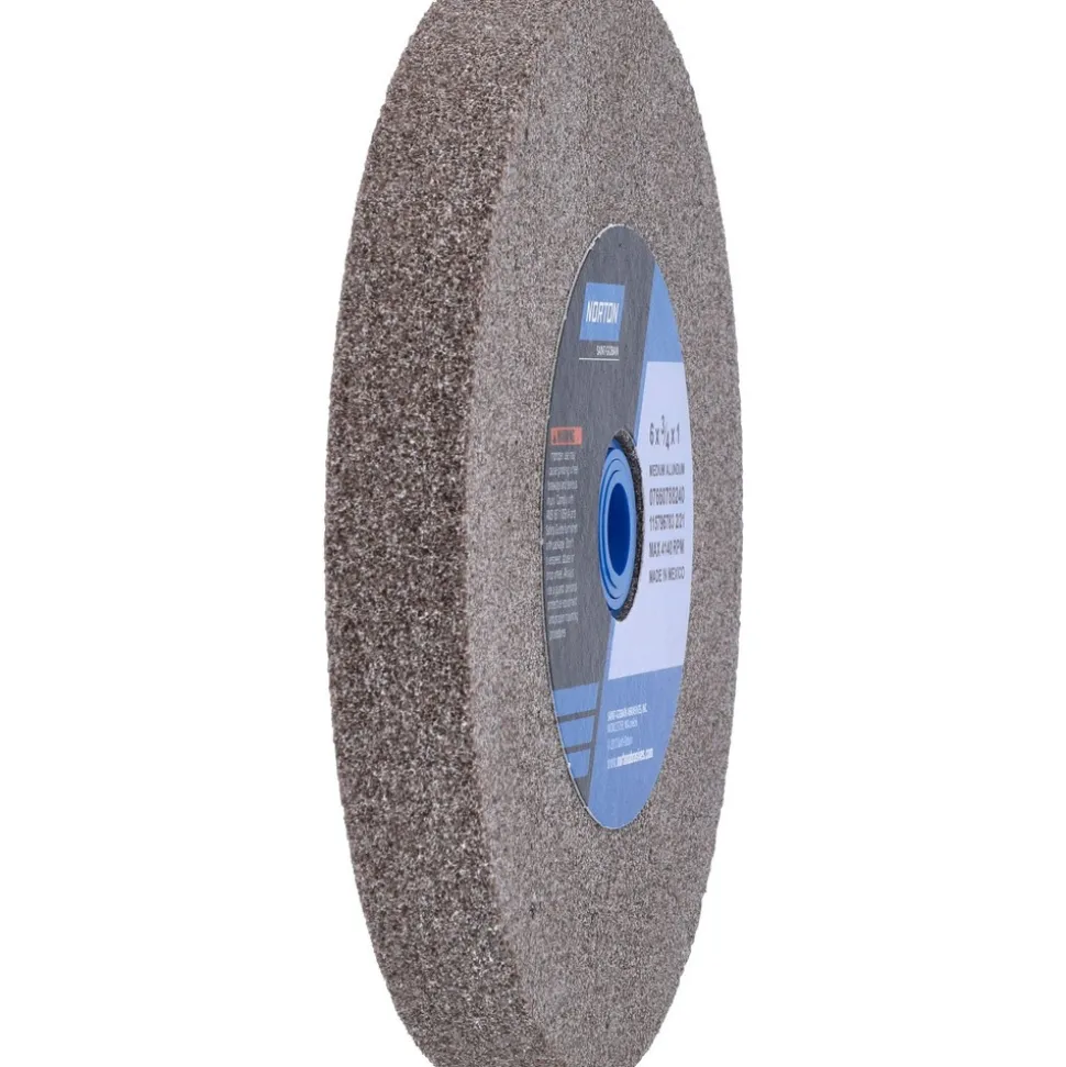 Bench & Pedestal Grinding Wheel: 6" Dia, 3/4" Thick, 1" Hole Dia, Aluminum Oxide