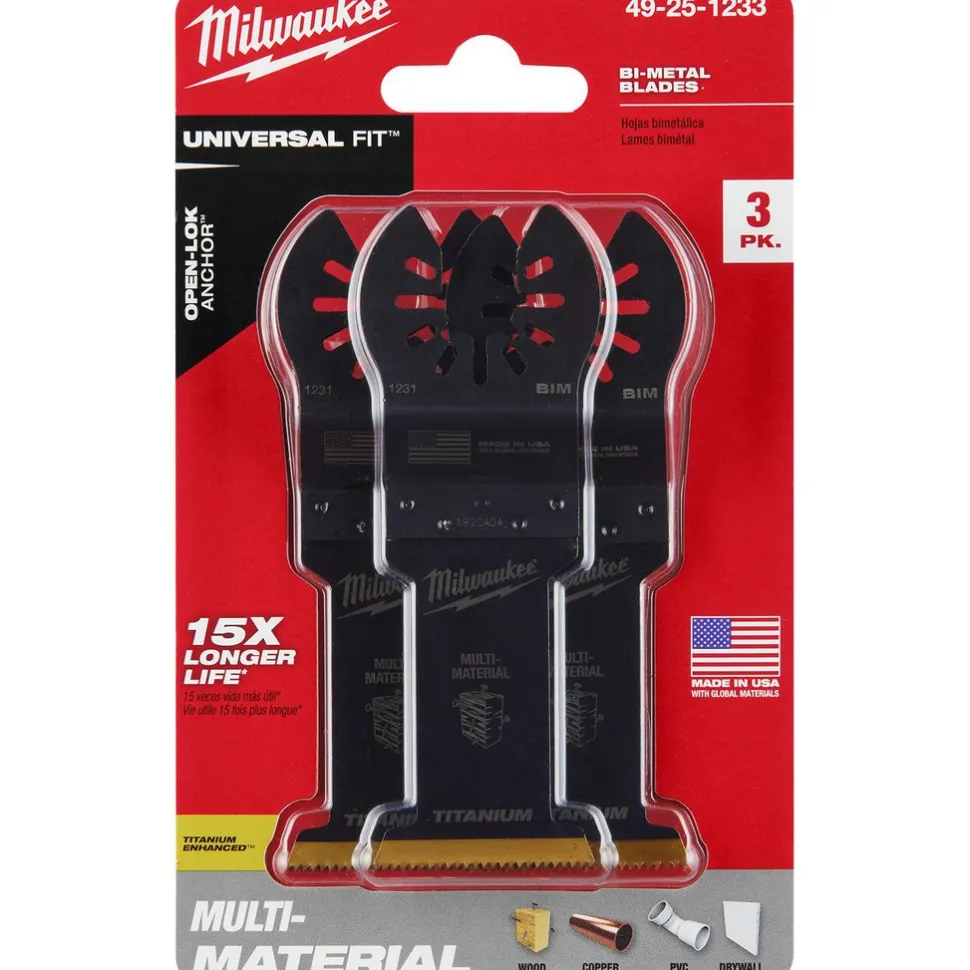 1-3/8” Bi-Metal Multi-Material Universal Fit Oscillating Multi-Tool Blade, 3-Pack