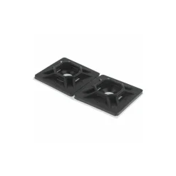 Black, Nylon, Four Way Cable Tie Mounting Pad