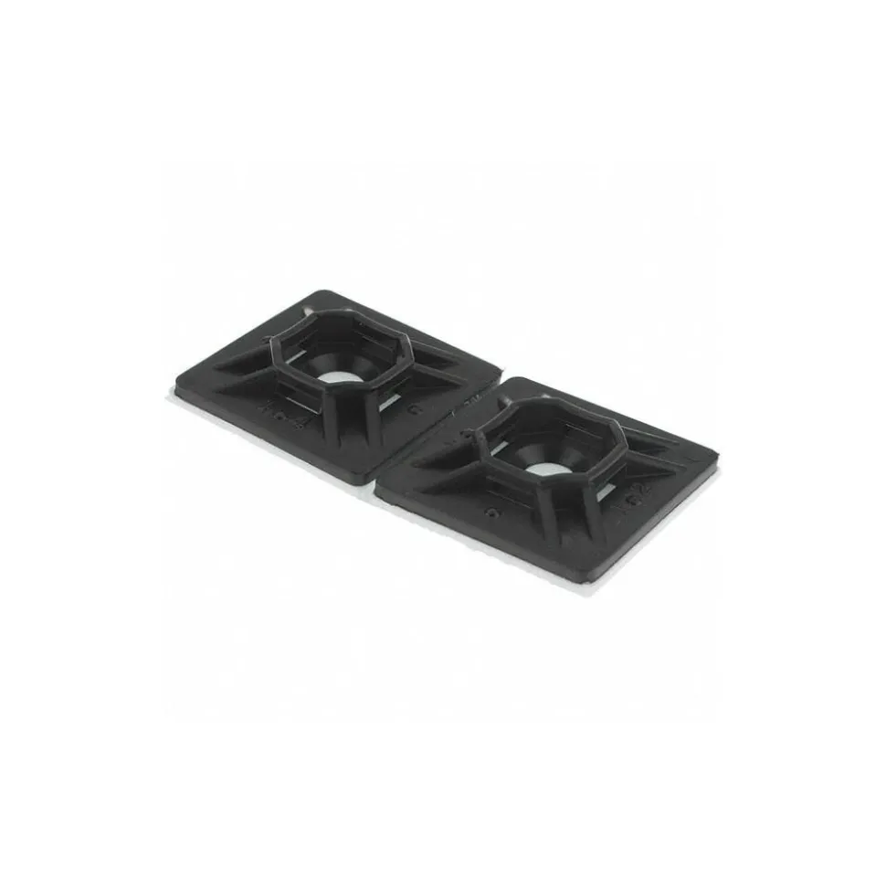 Black, Nylon, Four Way Cable Tie Mounting Pad