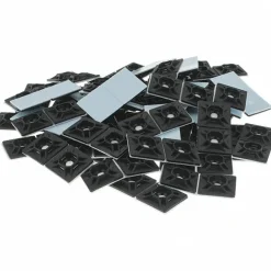 Black, Nylon, Four Way Cable Tie Mounting Pad