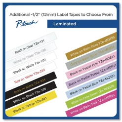 1/2' BLACK ON WHITE BROTHER LAMINATED TAPE