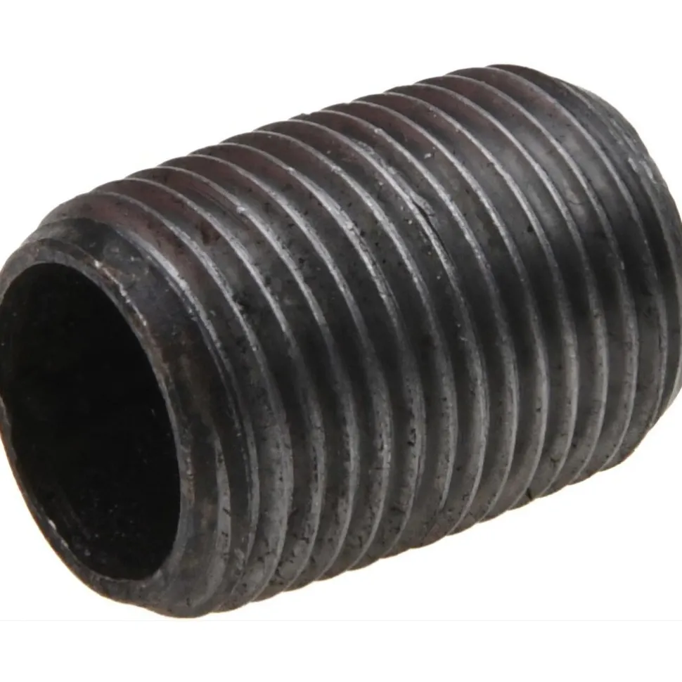 Black Pipe Nipple: 1/2" Dia x 1-1/8" Long, Schedule 40