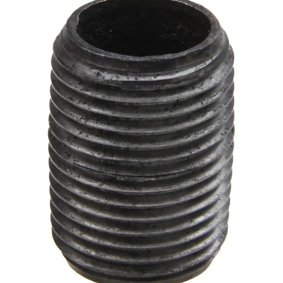Black Pipe Nipple: 1/2" Dia x 1-1/8" Long, Schedule 40