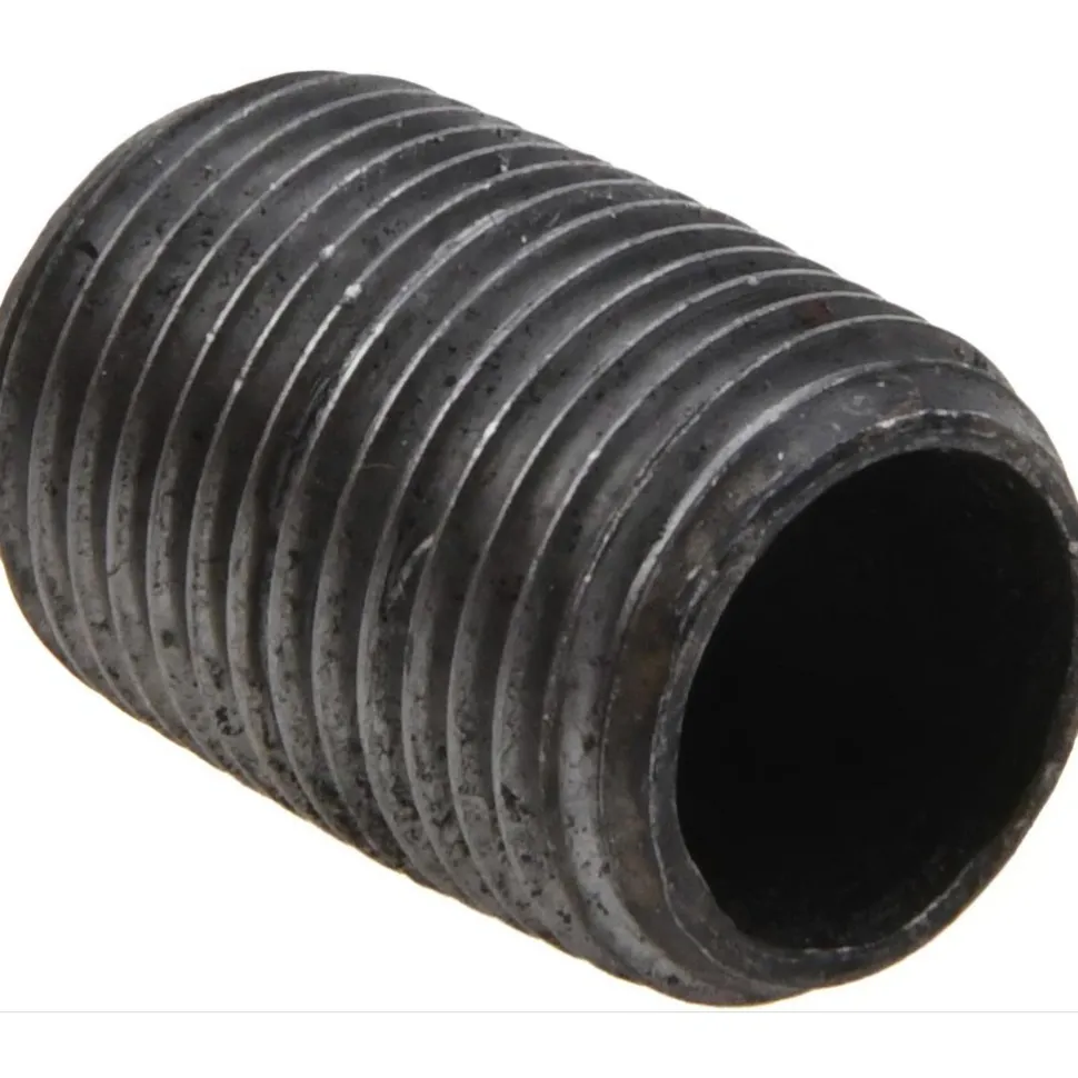Black Pipe Nipple: 1/2" Dia x 1-1/8" Long, Schedule 40