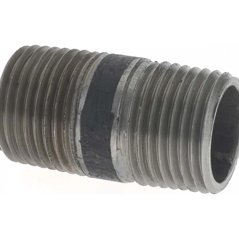 Black Pipe Nipple: 1/2" Dia x 1-1/2" Long, Schedule 40