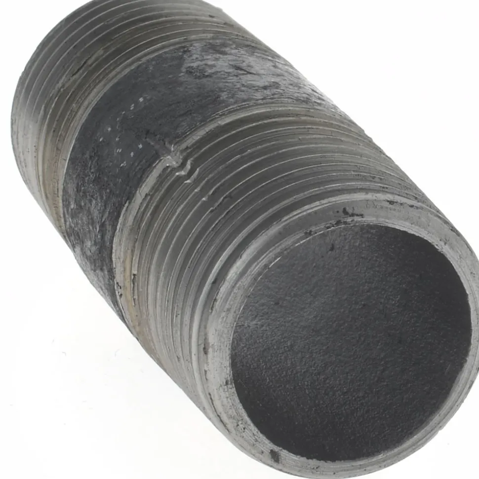Black Pipe Nipple: 1/2" Dia x 2" Long, Schedule 40