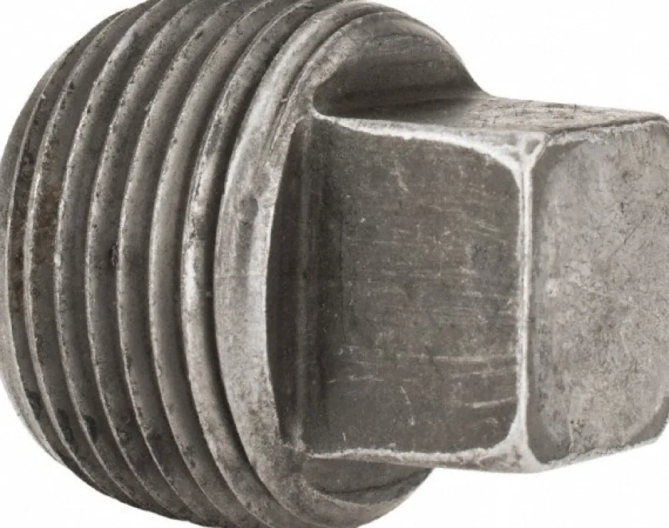 Black Square Plug: 3/4", Threaded