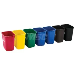 Black Wastebasket Trash Container, 28 Qt