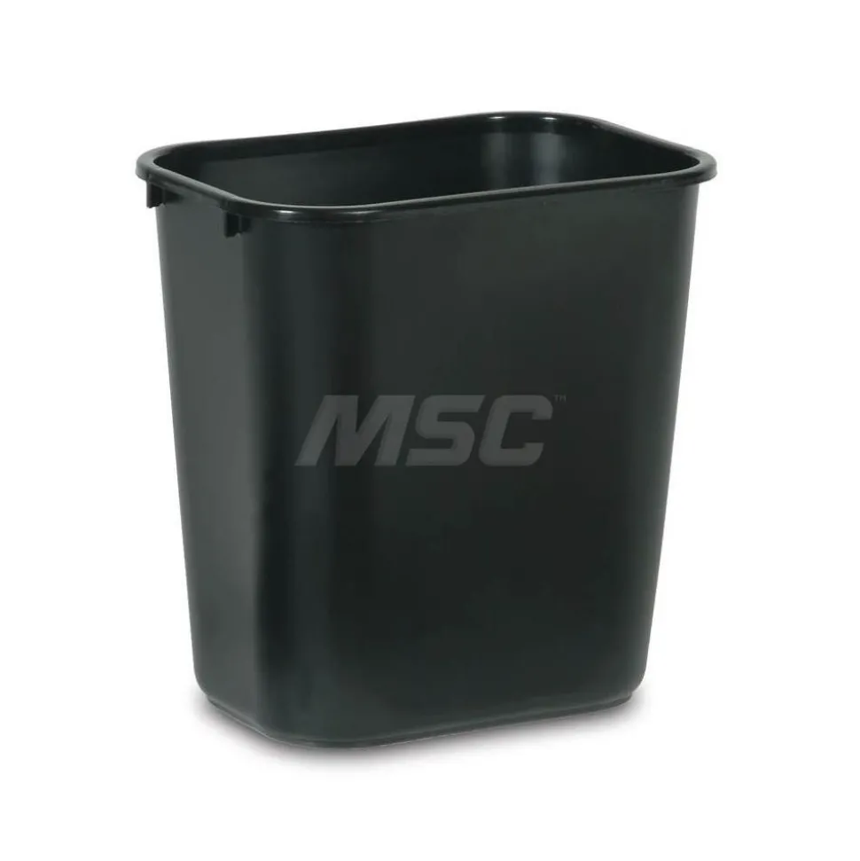 Black Wastebasket Trash Container, 28 Qt