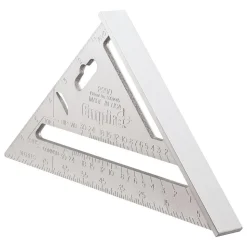 7" Blade Length, Buffed Finish, Aluminum Rafter Square