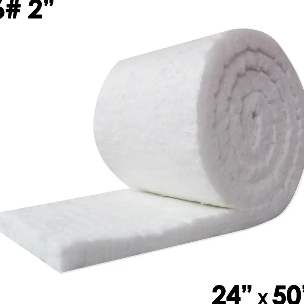 Blanket Insulation: Material: Fiber, Ceramic; Density (Lb./Cu. Ft.): 6; Shape: Roll; Thickness: 2