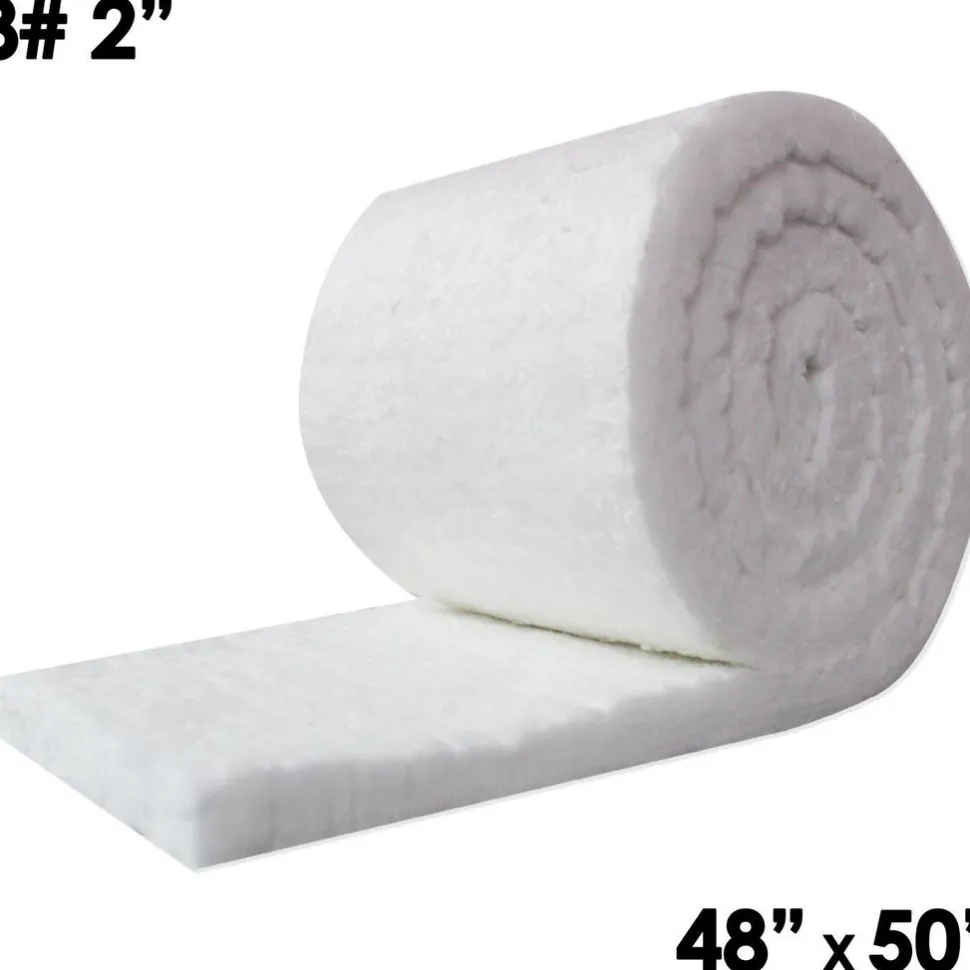 Blanket Insulation: Material: Fiber, Ceramic; Density (Lb./Cu. Ft.): 8; Shape: Roll; Thickness: 2