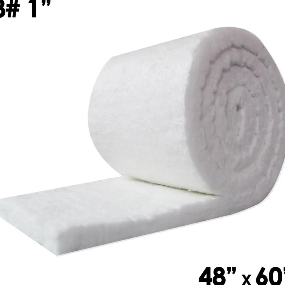 Blanket Insulation: Material: Fiber, Ceramic; Density (Lb./Cu. Ft.): 8; Shape: Roll; Thickness: 1