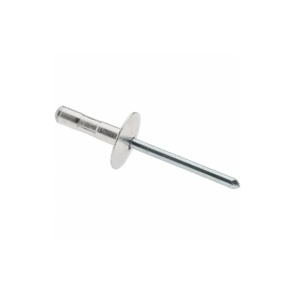 Blind Rivet: Large Flange Head, Aluminum Body, Steel Mandrel