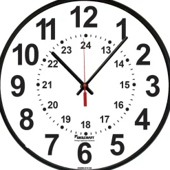 9-1/4 BLK 12/24HR QUARTZ WALL CLOCK