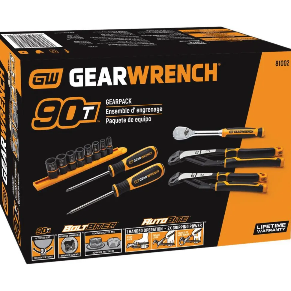 Bolt Biter, Extraction Socket, Screwdriver & Plier Tool Set: 13 Pc