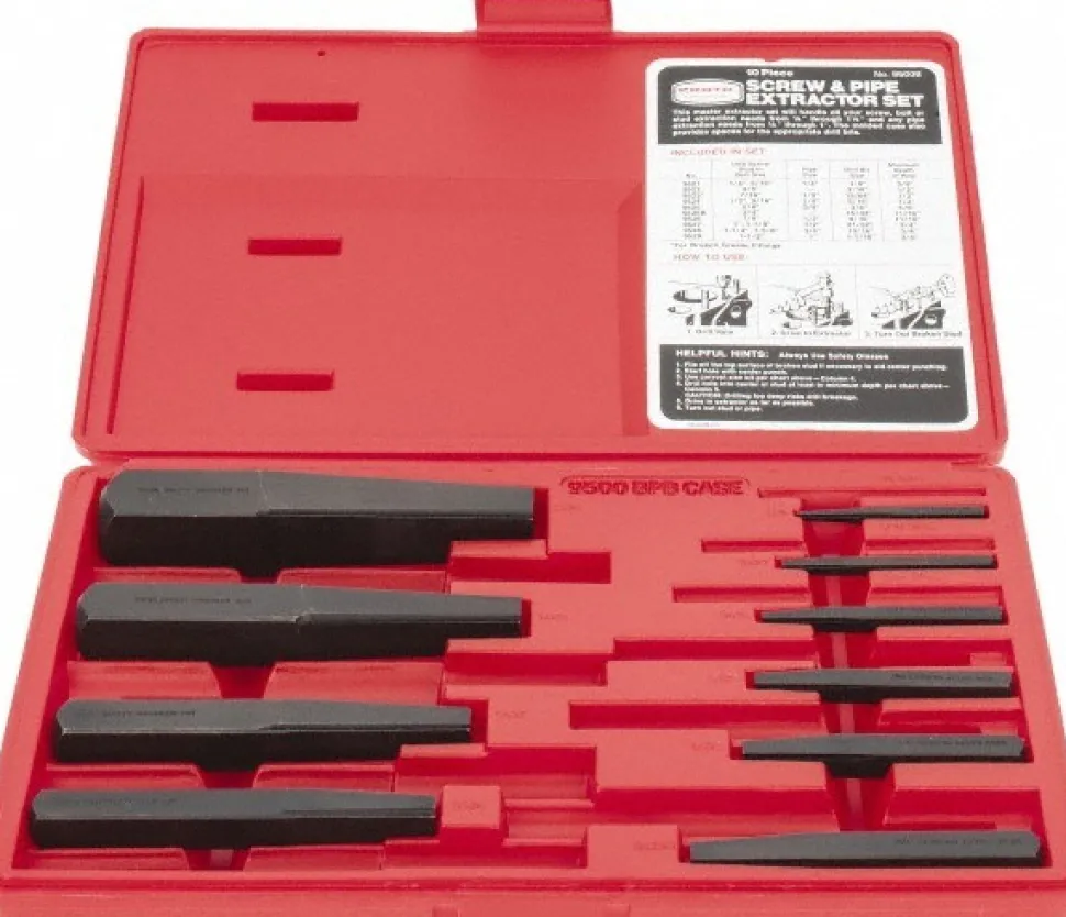 Bolt & Screw Extractor Set: Screw Extractor