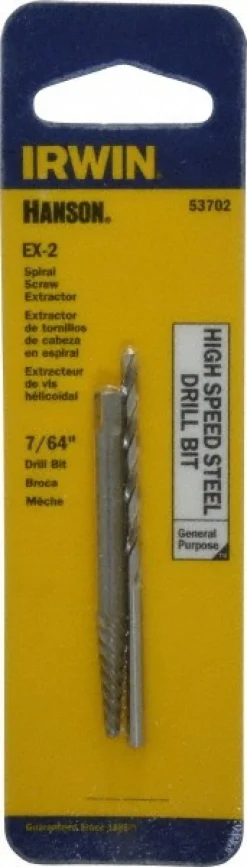 Bolt & Screw Extractor Set: Spiral Flute Screw Extractor & Drill