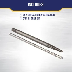 Bolt & Screw Extractor Set: Spiral Flute Screw Extractor & Drill