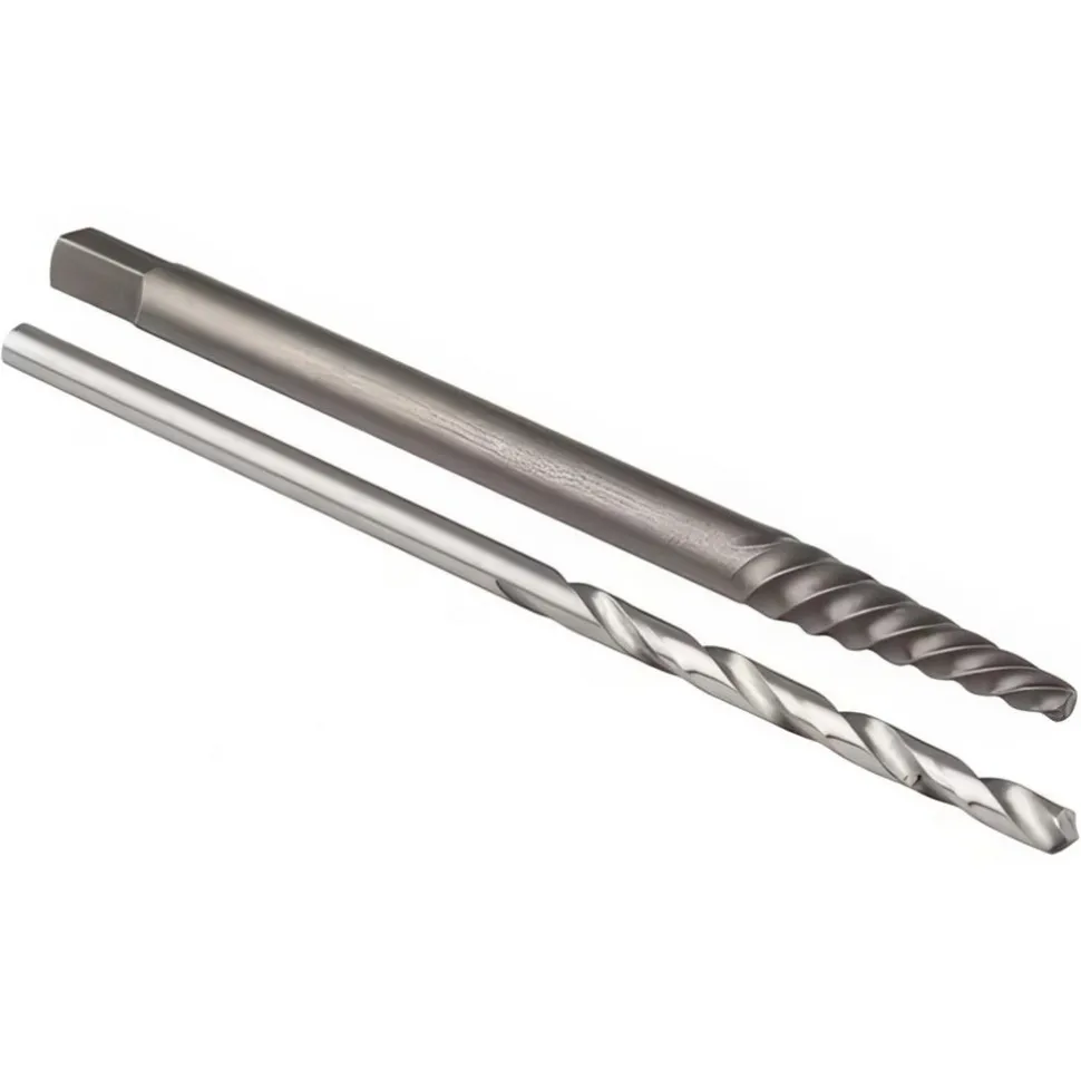 Bolt & Screw Extractor Set: Spiral Flute Screw Extractor & Drill