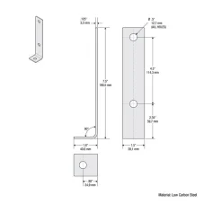 Braces: Brace Type: Corner Brace; Length (Inch): 7.5000; Material: Steel; Width (Inch): 2