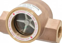 Bronze Body Sight Flow Indicator: 1/2" NPT, 125 psi, Use with Gas & Liquid