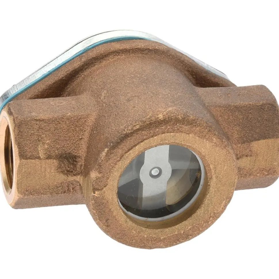 Bronze Body Visi-Flo Sight Flow Indicator: 1/2" NPTF, 200 psi, Use with Liquid