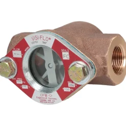 Bronze Body Visi-Flo Sight Flow Indicator: 3/4" NPTF, 200 psi, Use with Liquid