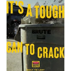 BRUTE 32 Gal Vented Trash Container, Gray