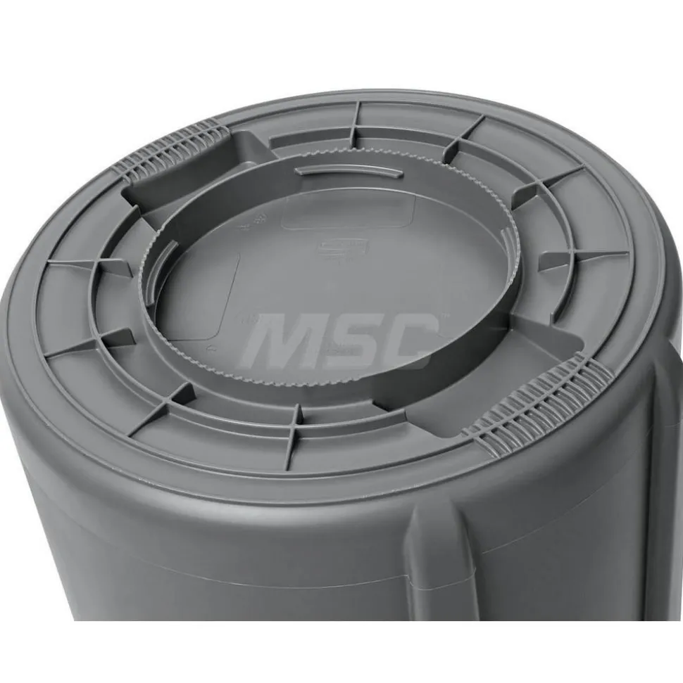 BRUTE 55 Gal Vented Trash Container, Gray
