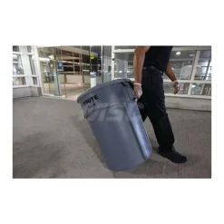 BRUTE 55 Gal Vented Trash Container, Gray
