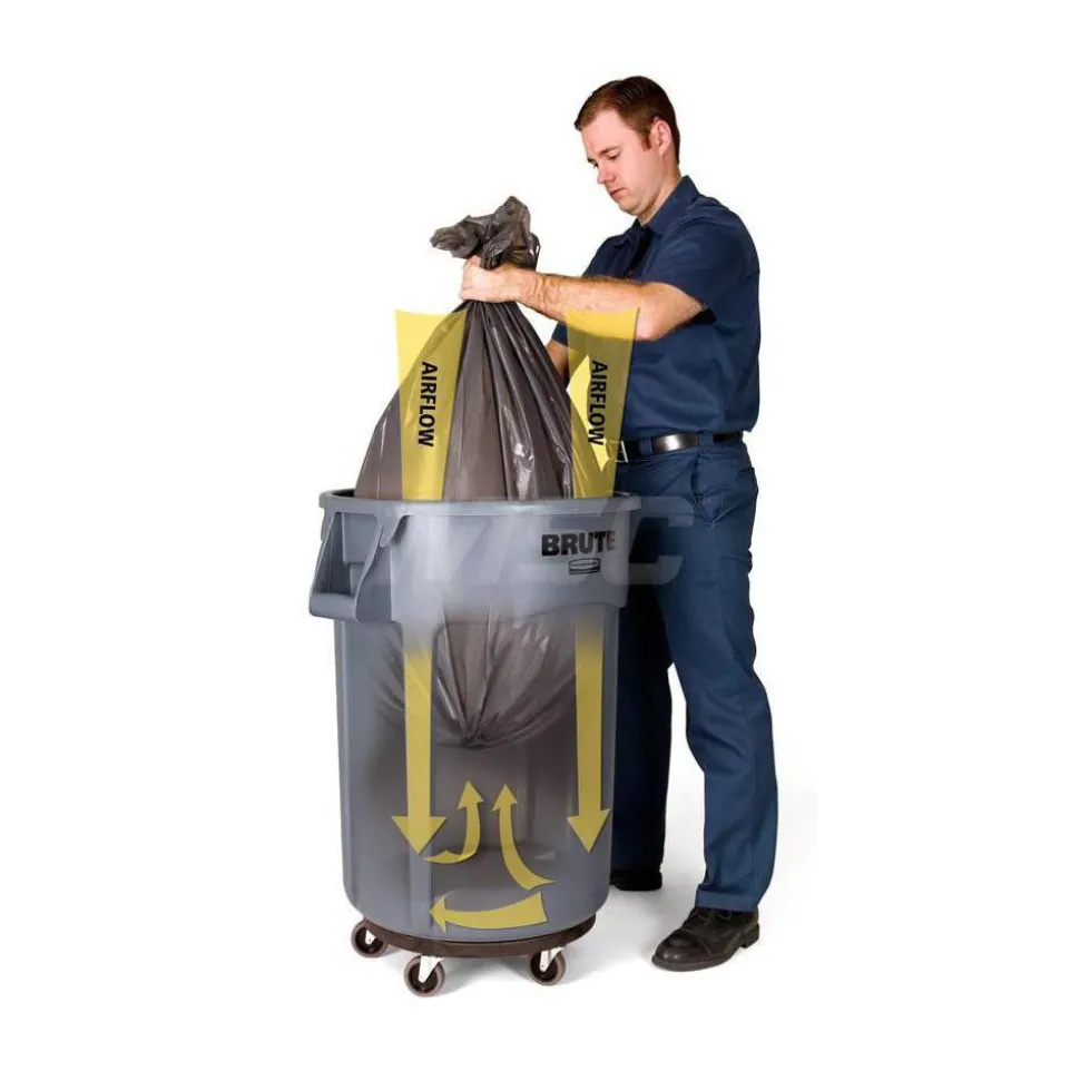 BRUTE 44G Vented Trash Container, Gray