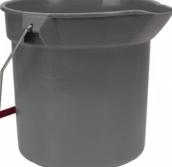 BRUTE 10 Qt, Round Bucket, Heavy-Duty Construction, Gray