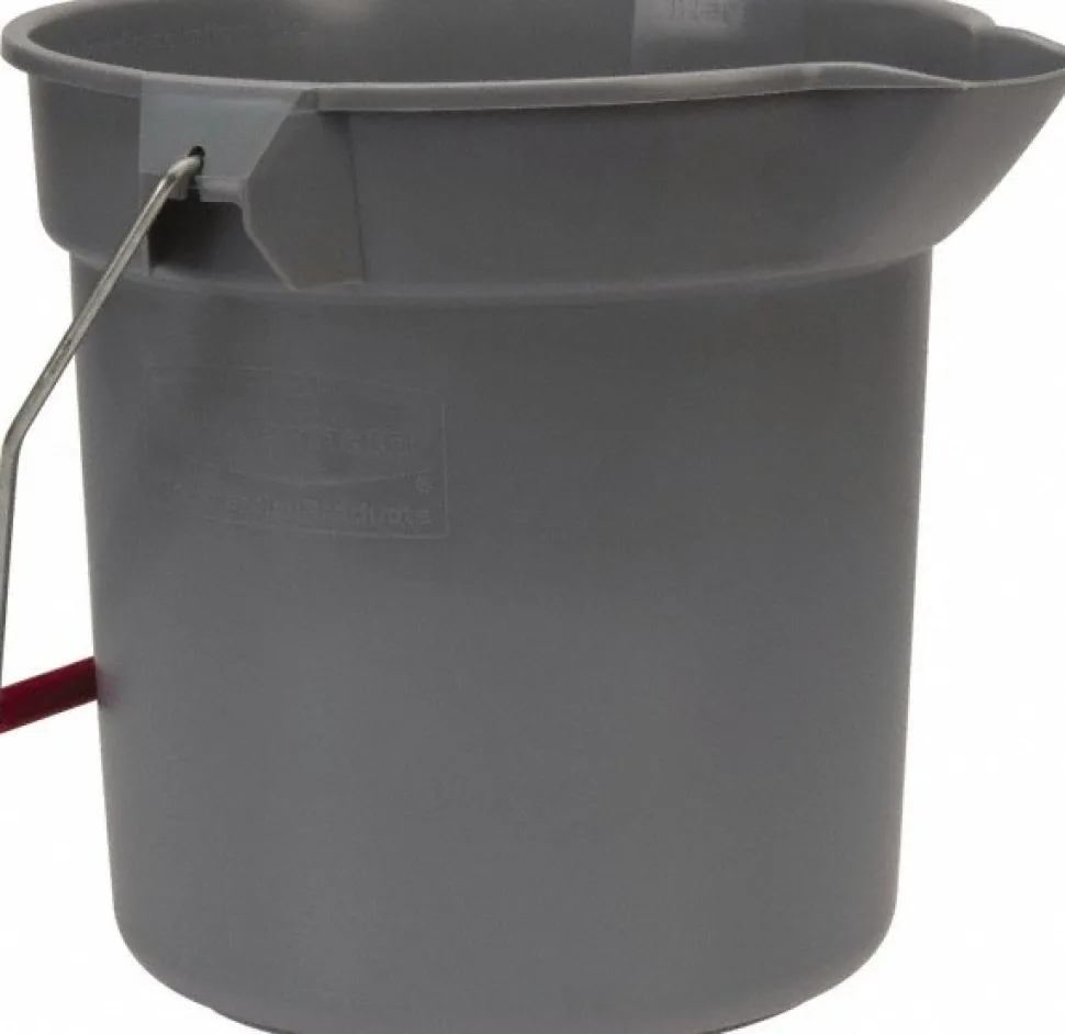 BRUTE 10 Qt, Round Bucket, Heavy-Duty Construction, Gray