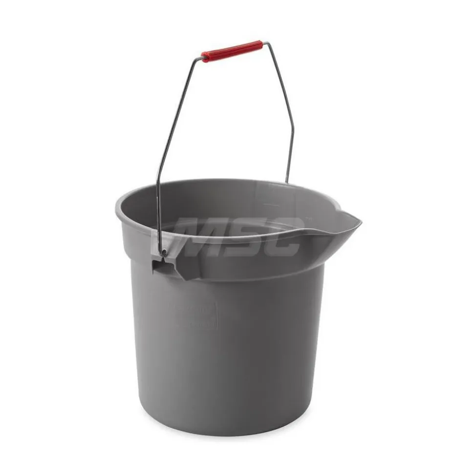 BRUTE 10 Qt, Round Bucket, Heavy-Duty Construction, Gray