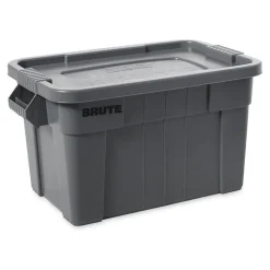 BRUTE Tote Storage Container with Lid-included, 20-Gallon, Gray, Rugged/Reusable Boxes